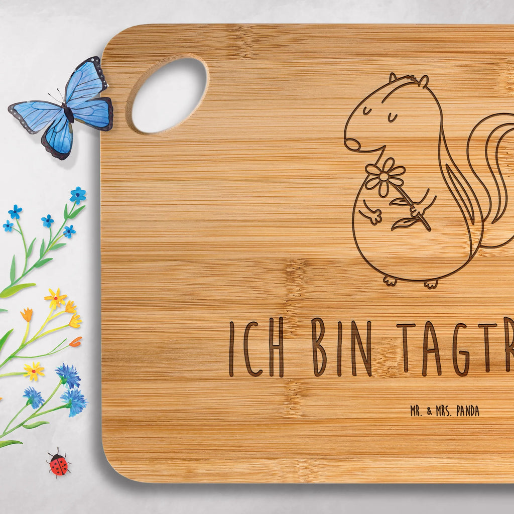 Bamboo chopping board skunk flower Holzbrett, Küchenbrett, Servierbrett, Frühstücksbrett, Hackbrett, Holzbrettchen, Schneidebrett, Brett, Stinktier, Skunk, Raubtier, Wildtier, Träume, verträumt, Stinker, Stinki, Dreams, Tagträumer
