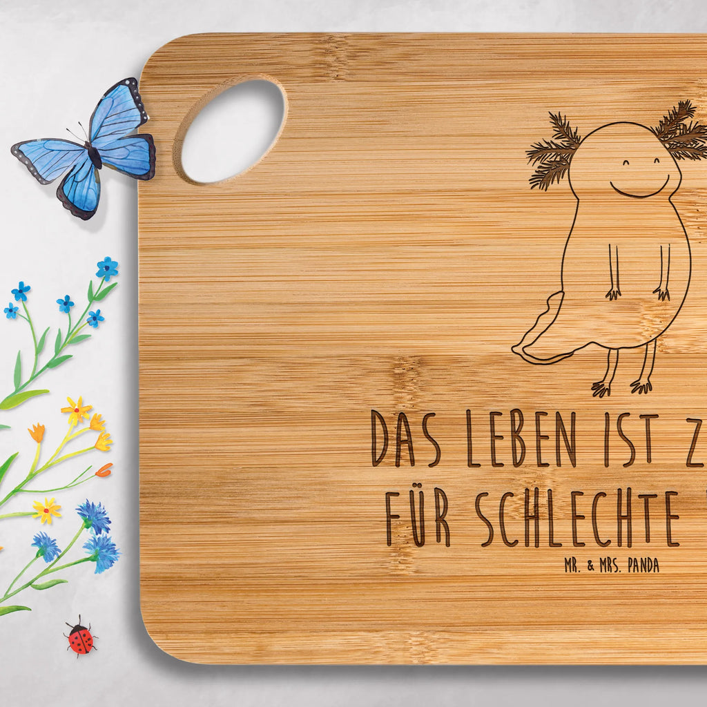 Bamboo chopping board axolotl Happy cutting block, breakfast board, solid, kitchen, dulcimer, kitchen board, slices, cutting board, carving board, engraving, robust, board, breakfast, nature, bamboo, wood, Axolotl, Axelotl, marine animals, Mexican walking fish, salamander, axolot, good mood, axolotl, tail, motivation, amphibian
