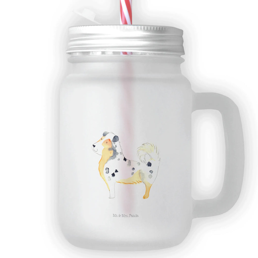 Mason jar drinking glass Dog Australia Shepherd summer glass, drinking glass, cocktail glass, handle glass, Mason Jar, glass, preserving glass, dog, mutt, hound, woof, dog mama, dog breed, love dogs, love for dogs, dog decorative items, bag with dog print, funny gifts for dog owners, what do you give a dog lover, Christmas gifts for dogs, gifts for dogs, dog sayings, Family dog, Shepherd, Sayings, Dog love, Australia Shepherd, Dog, Saying