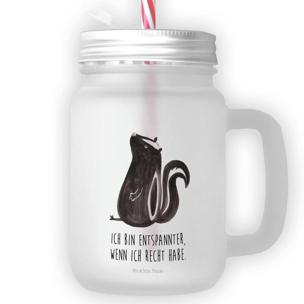Szklanka Mason Jar skunks siedzenie Stinktier, Skunk