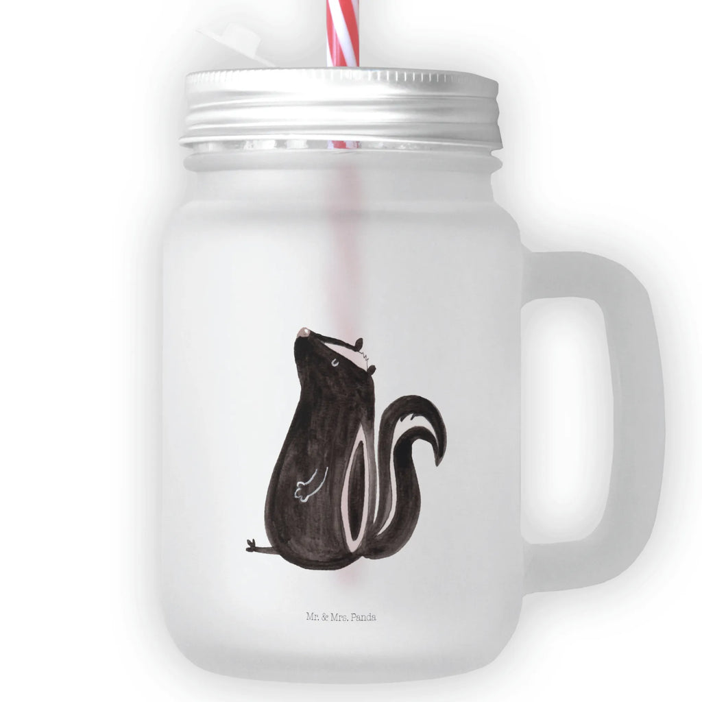 Szklanka Mason Jar skunks siedzenie Stinktier, Skunk