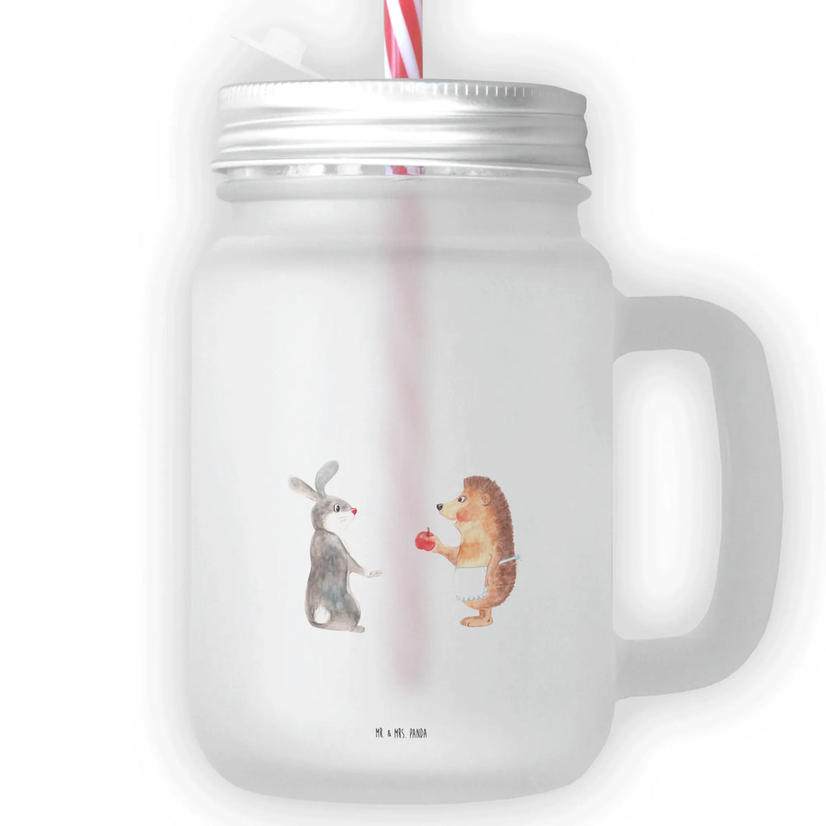 Mason jar drinking glass Hare Hedgehog