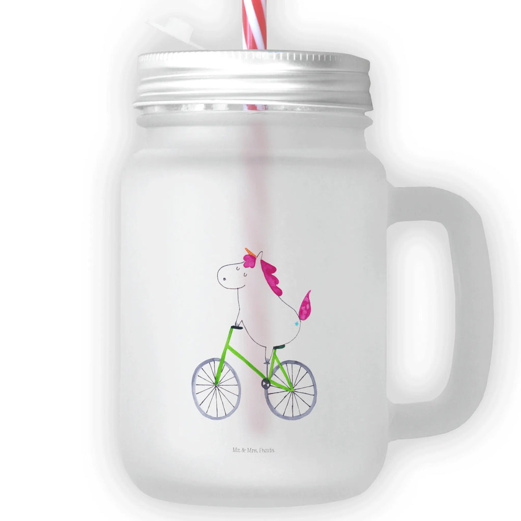 Mason jar drinking glass unicorn cyclist handle glass, summer glass, glass, drinking glass, preserving glass, cocktail glass, Mason Jar, unicorn, unicorns, confetti, cycling, present, love affliction, fairy dust, cyclist gift, luxury problem, wheel, bike, grief