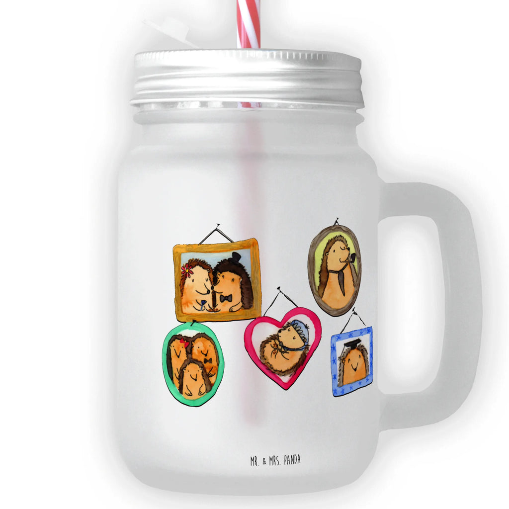 Mason jar drinking glass Hedgehog family Mason Jar, drinking glass, summer glass, handle glass, glass, cocktail glass, preserving glass, Family, Father's Day, Mother's Day, brother, sister, Mom, Dad, love, solidarity, dad, pictures, happiness, hedgehogs, mum