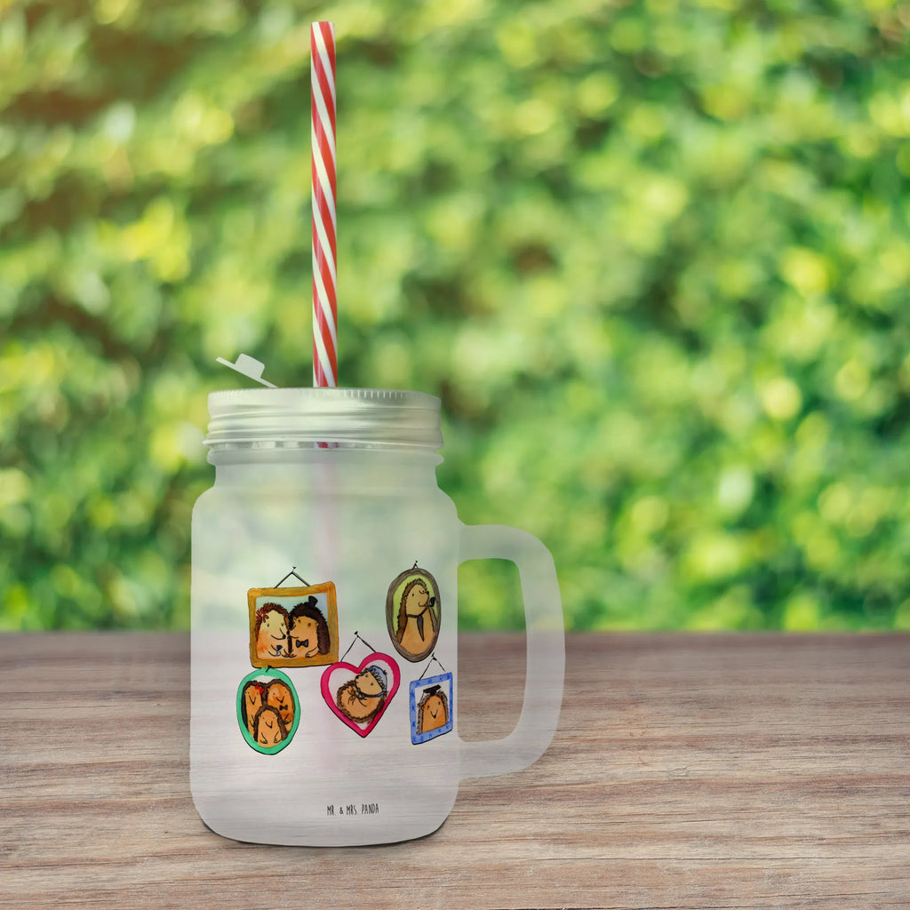 Mason jar drinking glass Hedgehog family Mason Jar, drinking glass, summer glass, handle glass, glass, cocktail glass, preserving glass, Family, Father's Day, Mother's Day, brother, sister, Mom, Dad, love, solidarity, dad, pictures, happiness, hedgehogs, mum