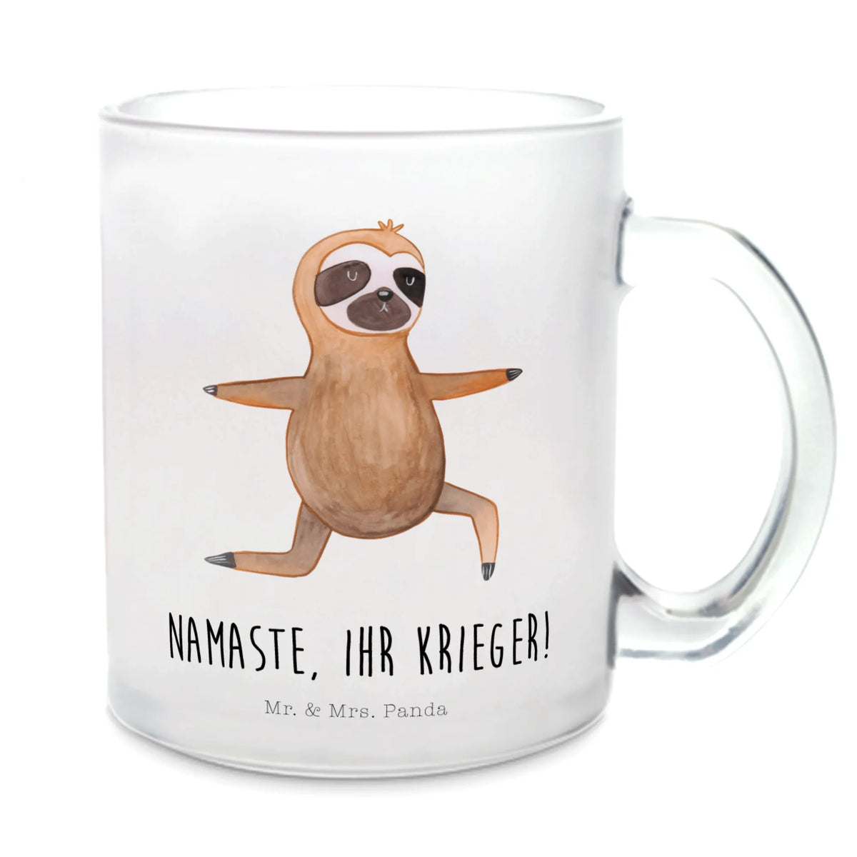 Teetasse Faultier Yoga Trinkglas, Teeglas, Motivtasse, getränkebecher, Teetasse Glas, Henkeltasse, Glas Teebecher, glastasse, Tee Tasse, Henkelbecher, Pott, getränkeglas, Haferl, Glasbecher, Teetasse, Teetasse aus Glas, Häferl, Kakaotasse, Faultier, Faultier Geschenk, Faultier Deko, Gelassenheit, Lieblingstier, Namaste, Atmung, Yogaübungen, Meditation, faul, Faultiere, Yoga, Krieger, Entspannung