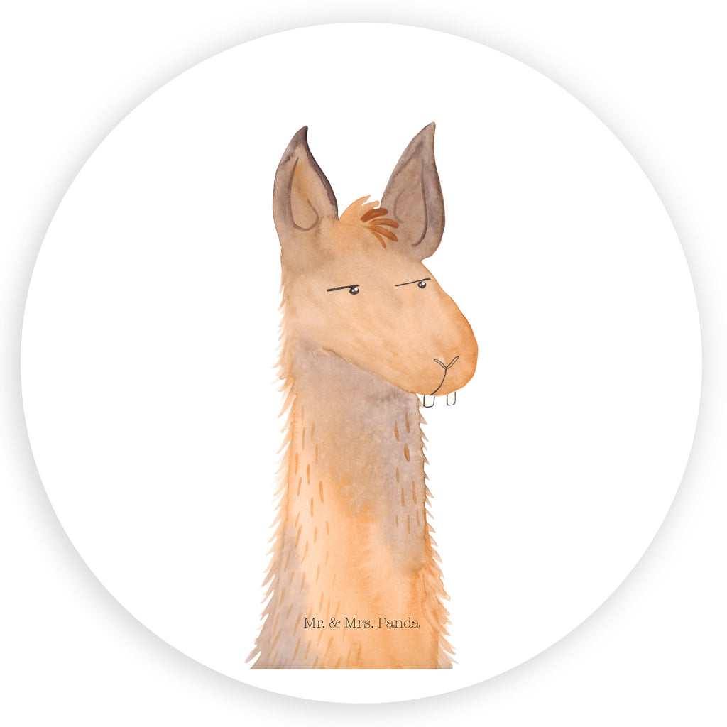 Rund Aufkleber Lamakopf genervt Sticker, Aufkleber, Etikett, Lama, Alpaka, Lamas, Recht haben, genervt sein, Freundin, beste Freundin, Partnerin, Büro, Büroalltag, Chef, Chefin, Azubi