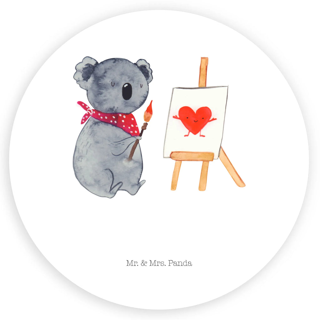 Rund Aufkleber Koala Künstler Sticker, Aufkleber, Etikett, Koalabär, Koala, Künstler, Liebe, Gefühle, Liebesgeschenk, Zeichnen, Liebensbeweis