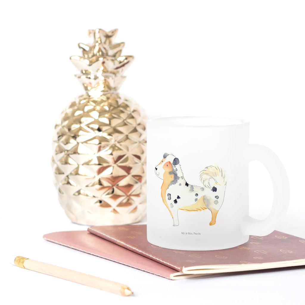 Filiżanka do herbaty Pies Owczarek australijski Pies, motyw psa, zwierzę domowe, rasa psa, miłośnik zwierząt, właściciel psa, powiedzenia