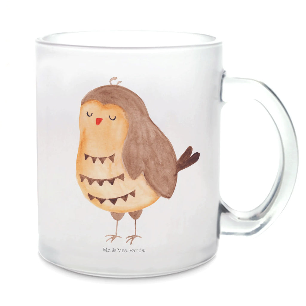 Glass tea cup Owl Satisfied glass, tea, mug, tea glass, Tea cup, owl, forest animal, bird, nocturnal, gift ideas, birthday present, illustrated, funny, romantic gift, owl decor, Pun funny, Owl saying, Owl, Saying beautiful, Wedding anniversary gift, Romantic, Love saying, Owl deco
