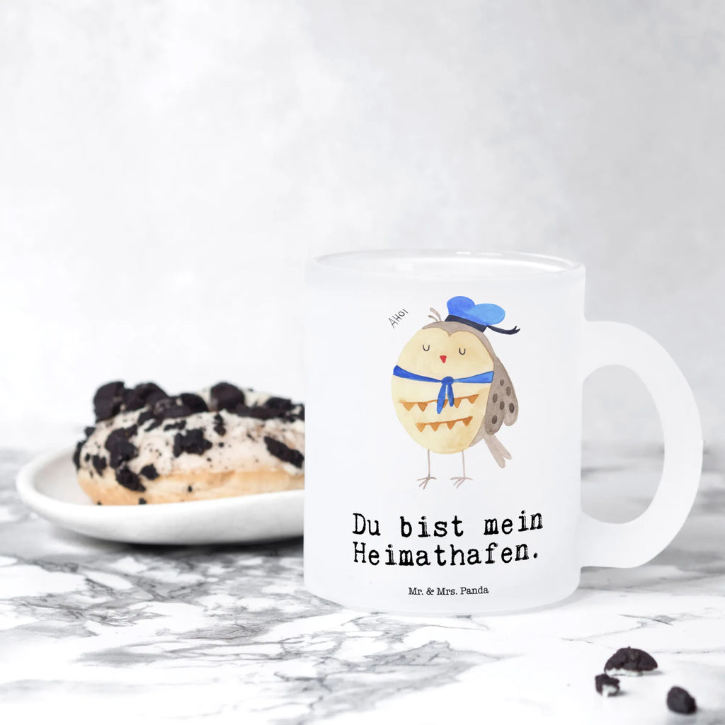 Glass tea cup Owl sailor Große Teetasse, Becher, Teeglas, Glas Teebecher, Teetasse Glas, getränkeglas, Trinkglas, Tasse, tasse glas, Tasse Für Tee, Glasbecher, Teetasse, becher glas, becher für tee, glastasse, Teetasse aus Glas, Teegläser, Tee Tasse, Eule, Hochzeitstag Geschenk, Heimathafen, Freundin, Eule Deko, Ehe, Eule Spruch, Matrose, Seefahrer, Owl, Wortspiel Lustig