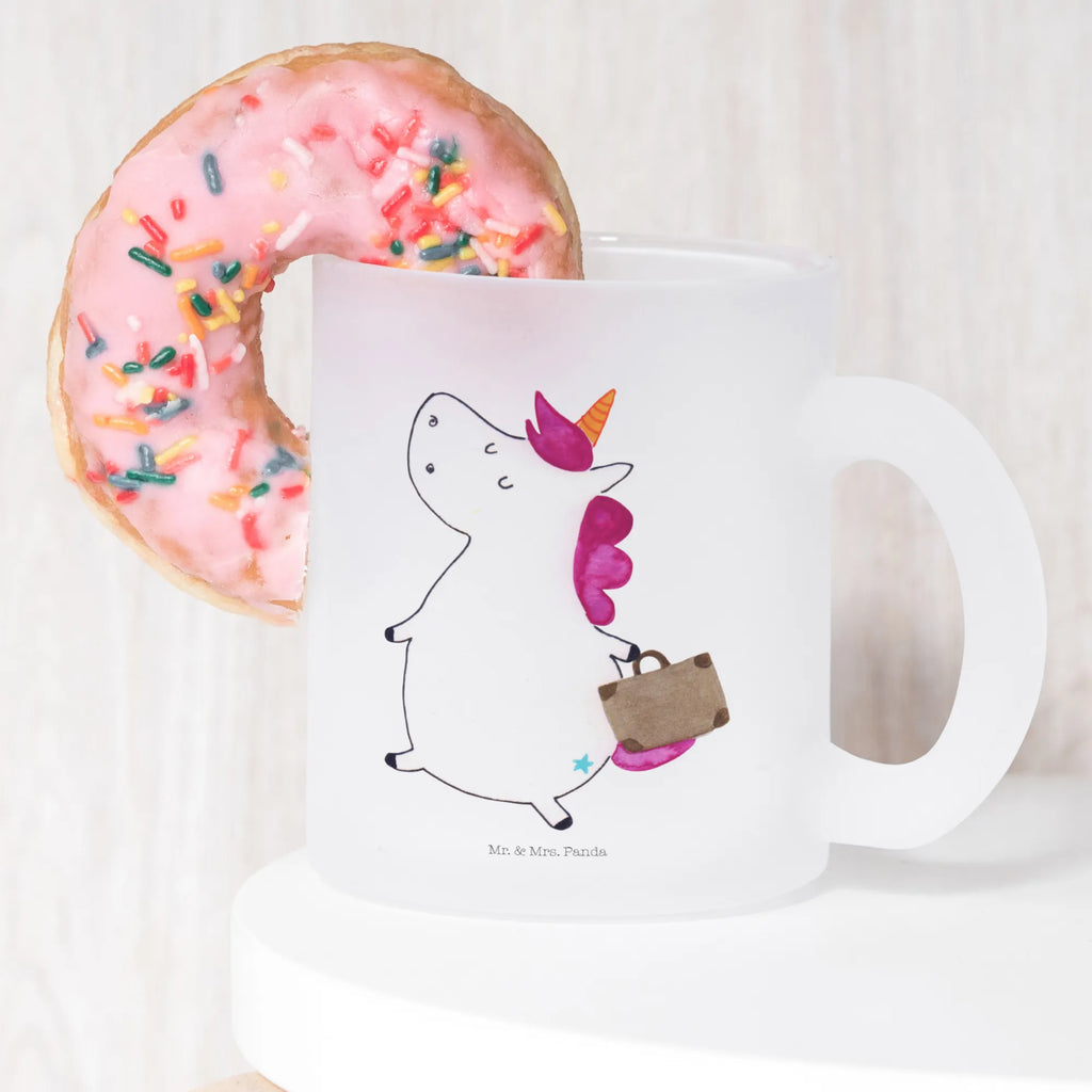 Teetasse Einhorn Koffer getränkeglas, becher glas, Teetasse, Glas Teebecher, Teetasse Glas, Becher, Große Teetasse, Teeglas, Tasse, Tasse Für Tee, Glasbecher, Teegläser, tasse glas, Trinkglas, Teetasse aus Glas, glastasse, becher für tee, Tee Tasse, Unicorn, Einhorn, Einhörner, Einhorn Deko, Abenteuer, Gepäck, Koffer, Witzig, Spaß, Lustig, Reise, Verreisen, Albern, Kind, Erwachsen