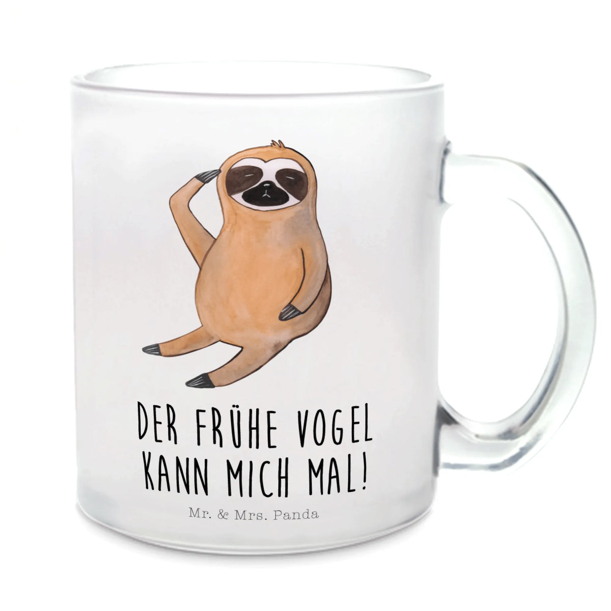 Glass tea cup sloth Bird glass, tea, Tea cup, tea glass, mug, Sloth, sloth, trend animal, early riser, morning grumbler, lazy, the early bird, favourite animal, early bird