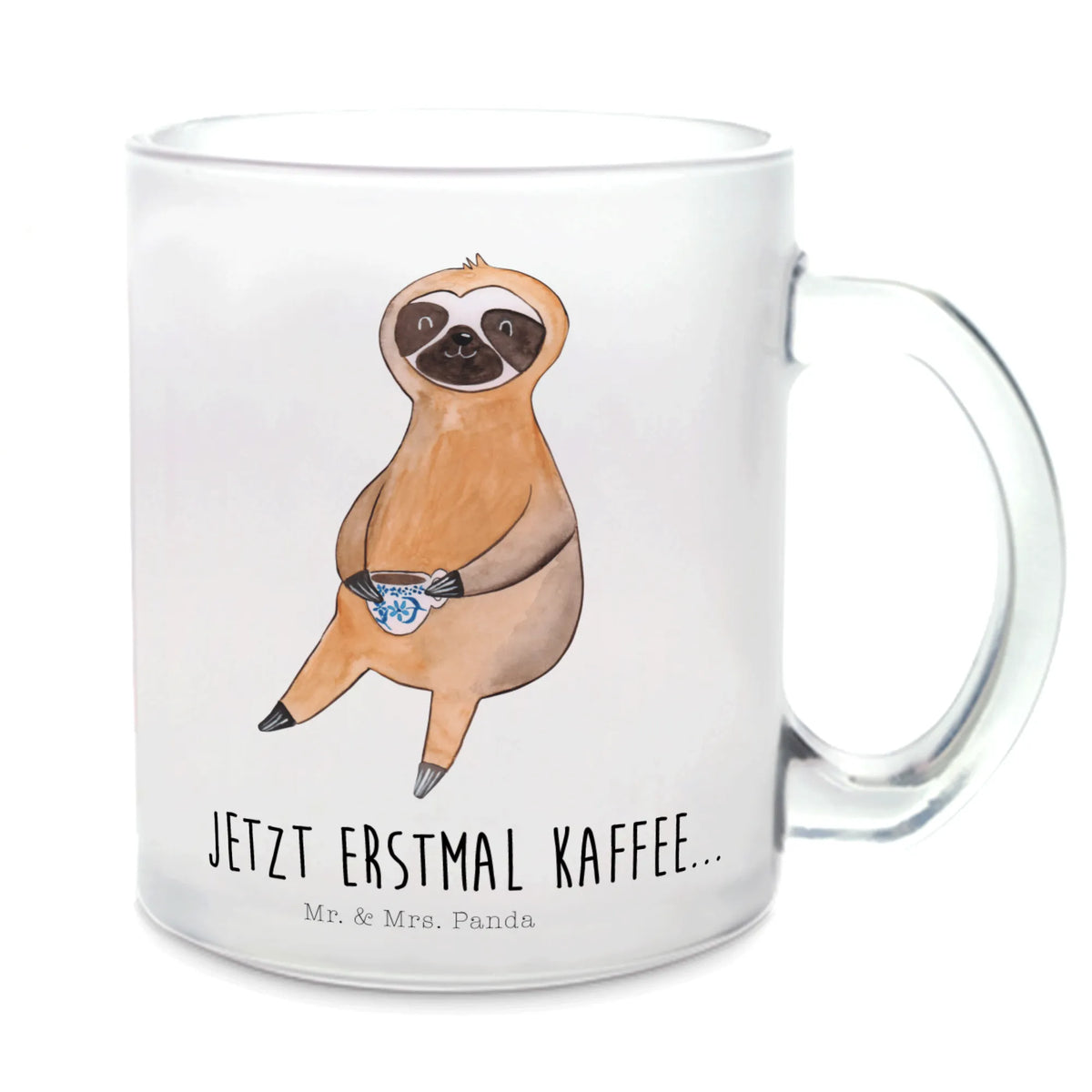 Glass tea cup sloth Coffee tea, mug, tea glass, Tea cup, glass, Sloth, sloth, trend animal, favourite animal, coffee cup, lazy, connoisseur, coffee, early riser, first coffee, morning grumbler