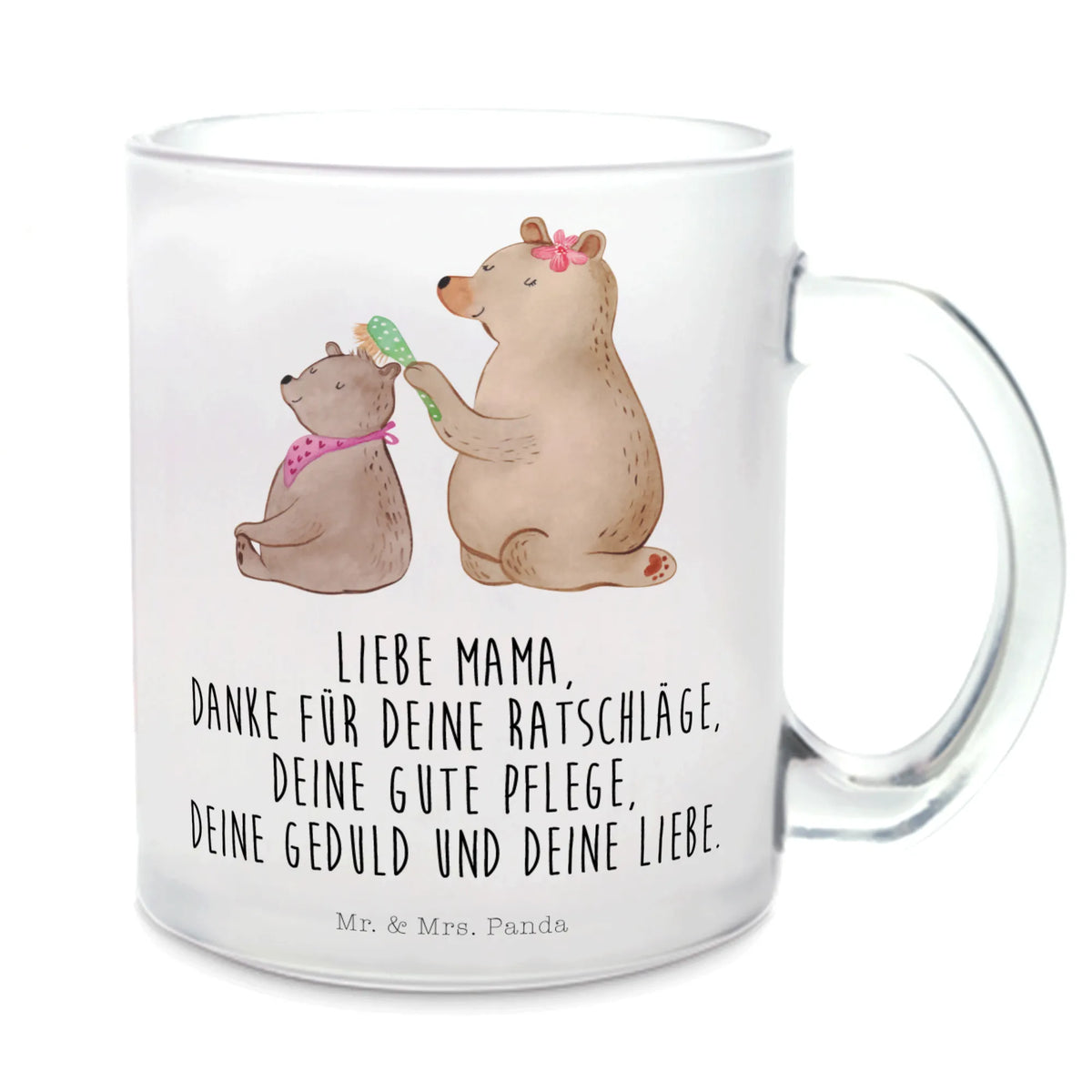 Glass tea cup bear child Father's Day, Mother's Day, Gift
