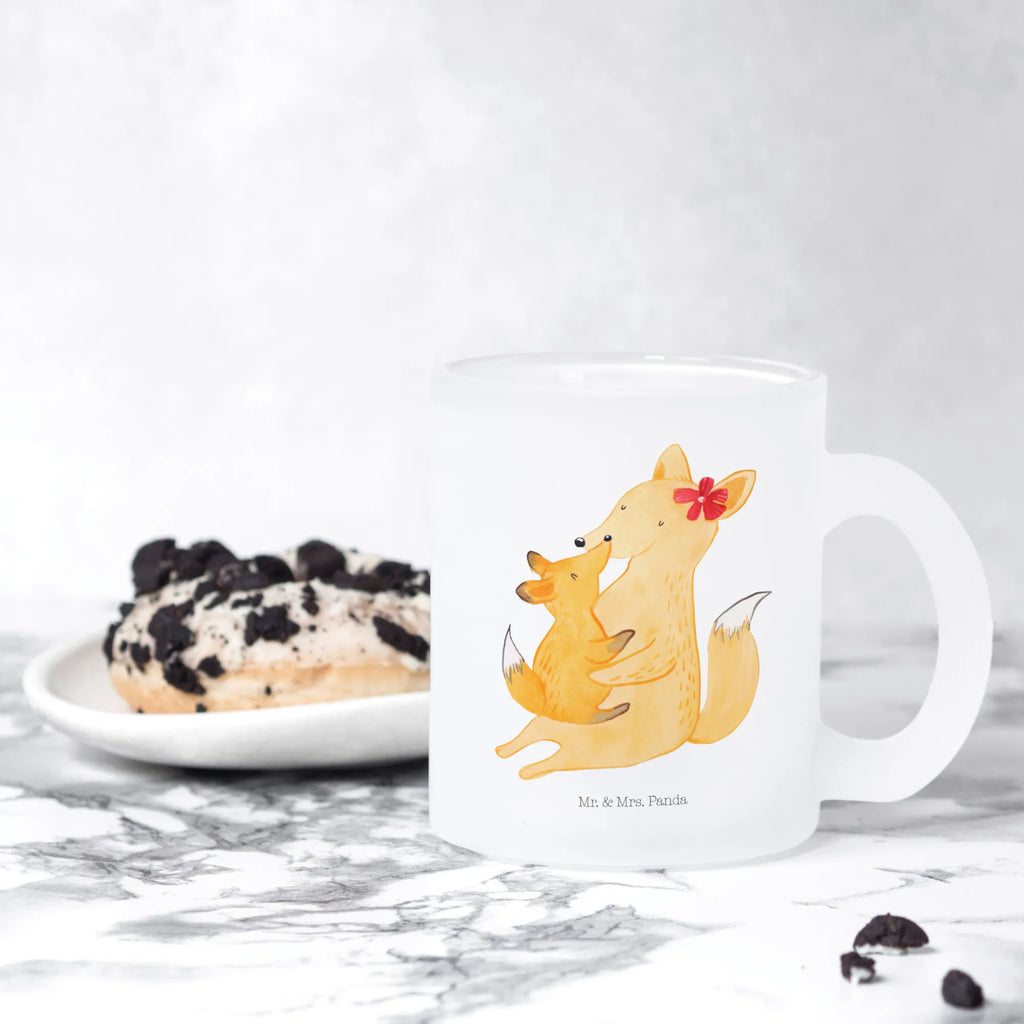 Glass tea cup Fox mummy tea glass, glass, Tea cup, mug, tea, Family, Father's Day, Mother's Day, brother, sister, Mom, Dad, favourite daughter, best daughter, mother, mom, daughter, present