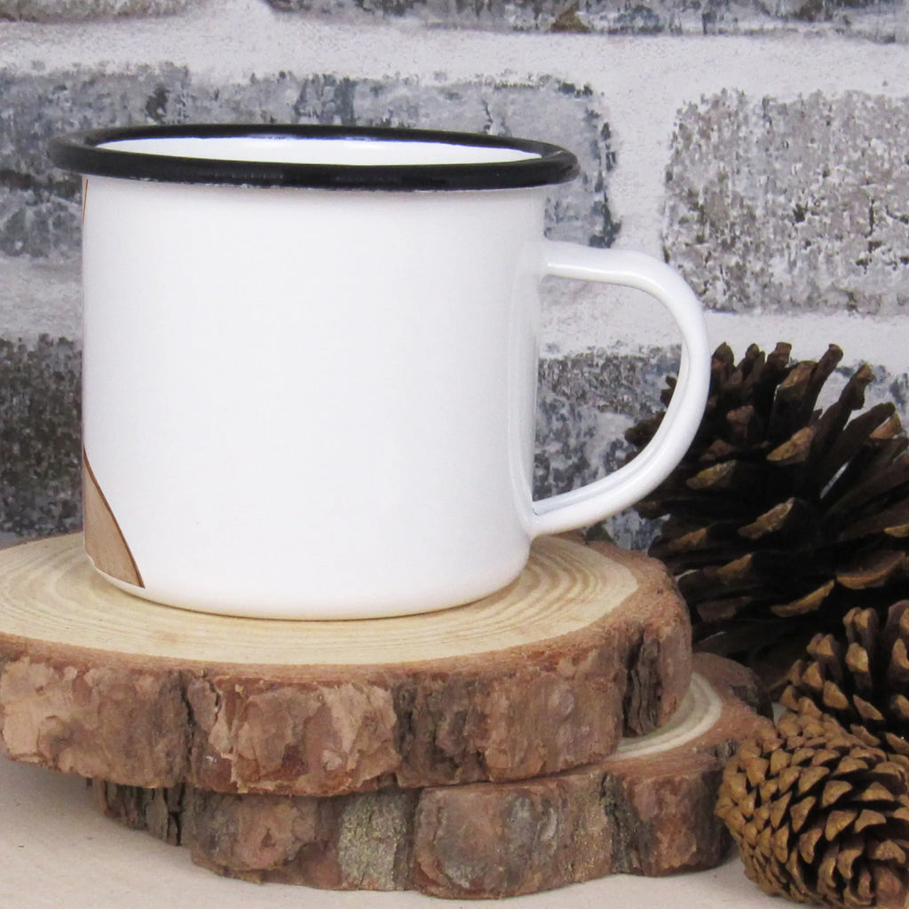 XL emaliowany kubek Pies szczęście Pies, motyw psa, zwierzę domowe, rasa psa, miłośnik zwierząt, właściciel psa, powiedzenia