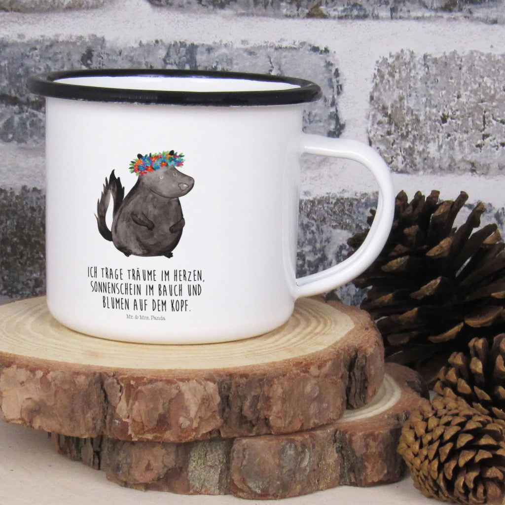 XL emaliowany kubek skunks dziewczynka Stinktier, Skunk