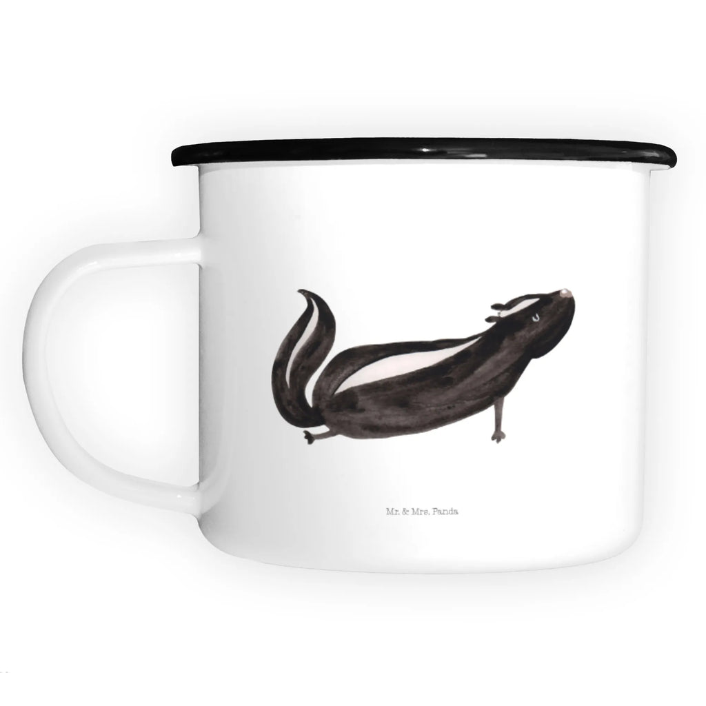XL enamel cup skunk yoga cup printing, coffee cup, enamelled, unbreakable, metal cup, decorative mug, enamel look, mug, camping, XL Enamel cup, outdoor cup, drinking cup, camping mug, coffee mug, motif cup, Skunk, Laugh, Love, Wild animal, Live, Namaste, Stinker, Predator, Yoga, Stinky