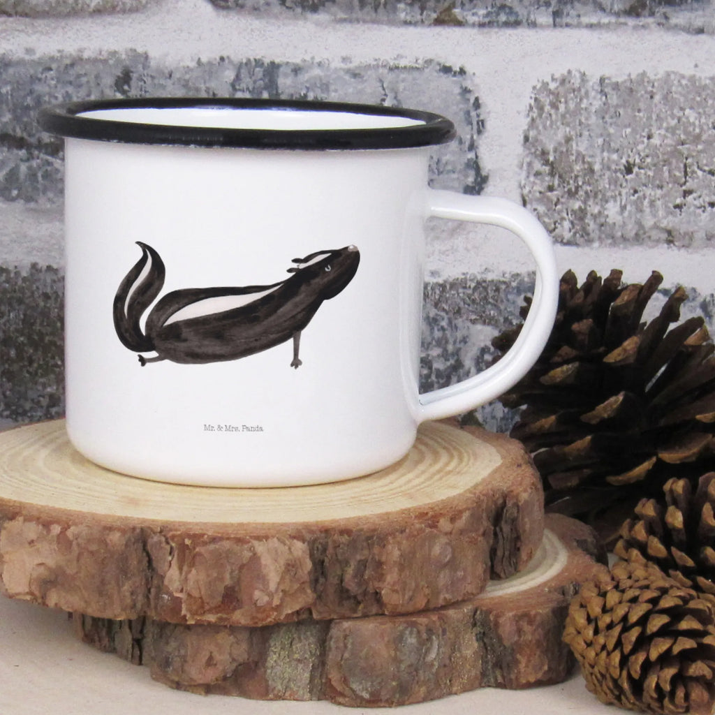 XL enamel cup skunk yoga cup printing, coffee cup, enamelled, unbreakable, metal cup, decorative mug, enamel look, mug, camping, XL Enamel cup, outdoor cup, drinking cup, camping mug, coffee mug, motif cup, Skunk, Laugh, Love, Wild animal, Live, Namaste, Stinker, Predator, Yoga, Stinky