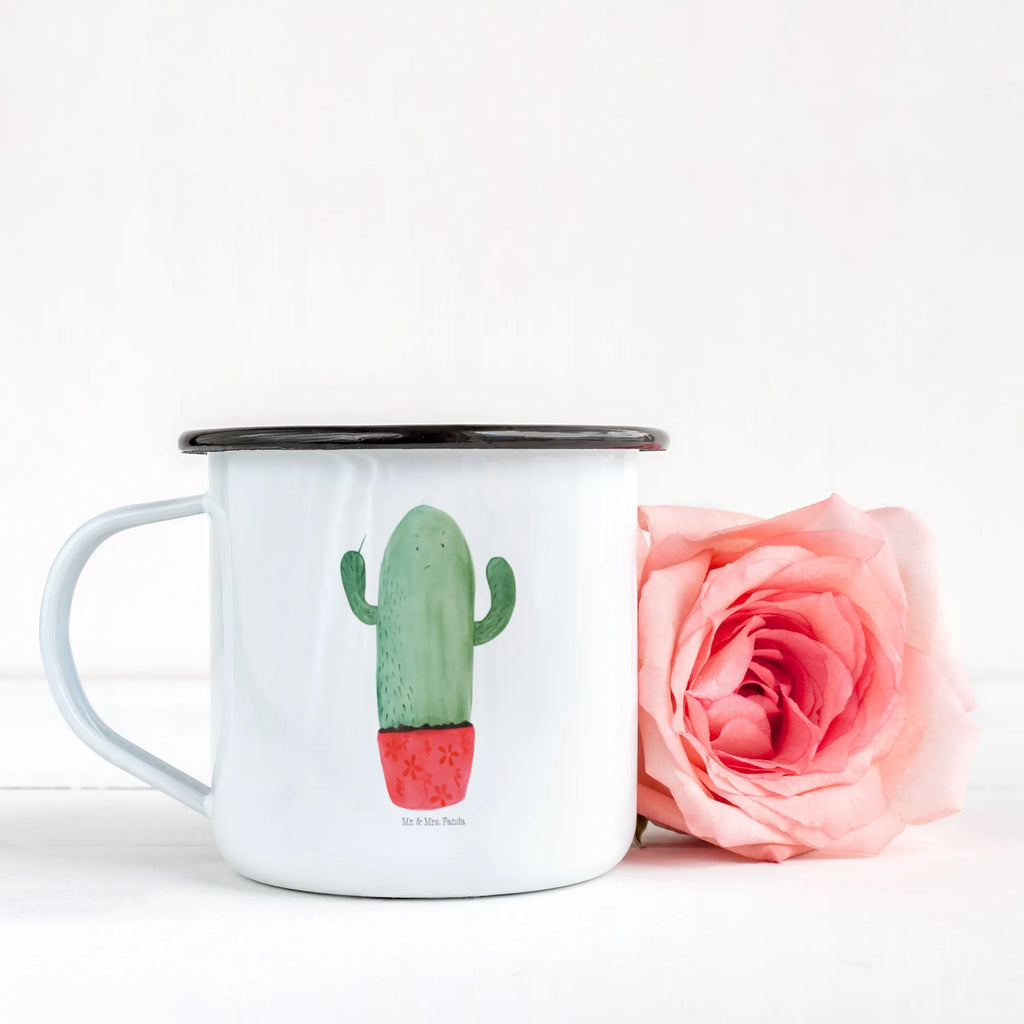 XL enamel cup cactus Fury metal cup, drinking cup, unbreakable, enamelled, outdoor cup, cup printing, coffee cup, mug, camping mug, motif cup, camping, enamel look, coffee mug, decorative mug, XL Enamel cup, cactus, cactuses, plants, cactus plant, small green cactus, office life, colleague, school, angry, office, boss, annoy
