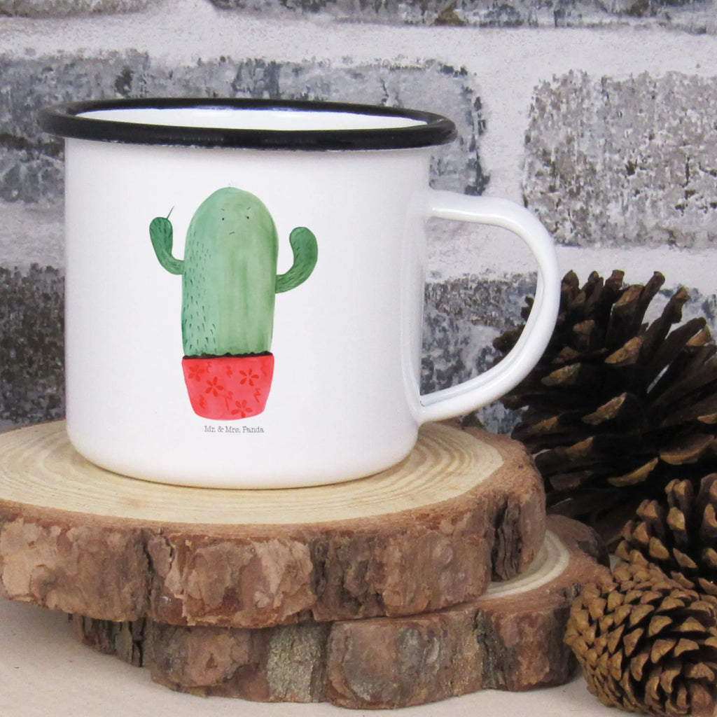 XL enamel cup cactus Fury metal cup, drinking cup, unbreakable, enamelled, outdoor cup, cup printing, coffee cup, mug, camping mug, motif cup, camping, enamel look, coffee mug, decorative mug, XL Enamel cup, cactus, cactuses, plants, cactus plant, small green cactus, office life, colleague, school, angry, office, boss, annoy
