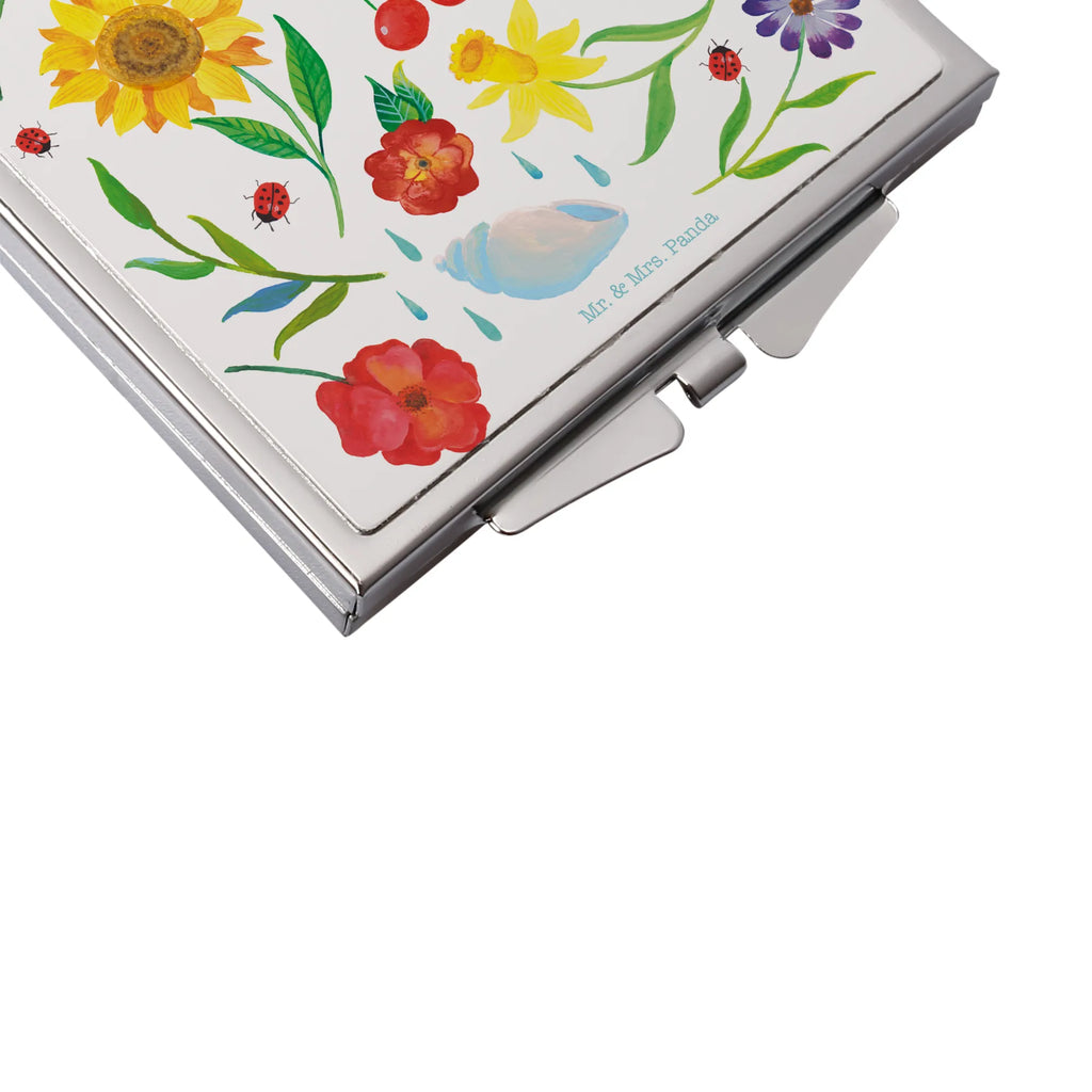 Handbag mirror Summer silver, make-up mirror, make up, handbag, square, mirror, Nature, joy of life, love, Gift gardener, June, Decoration, Flower motive, Sun picture, August, Season motive, July, Summer, Decoration house