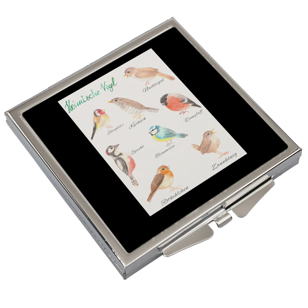 Handbag mirror Native birds make-up mirror, mirror, silver, handbag, square, make up, Nature, joy of life, love, Birds, Native birds