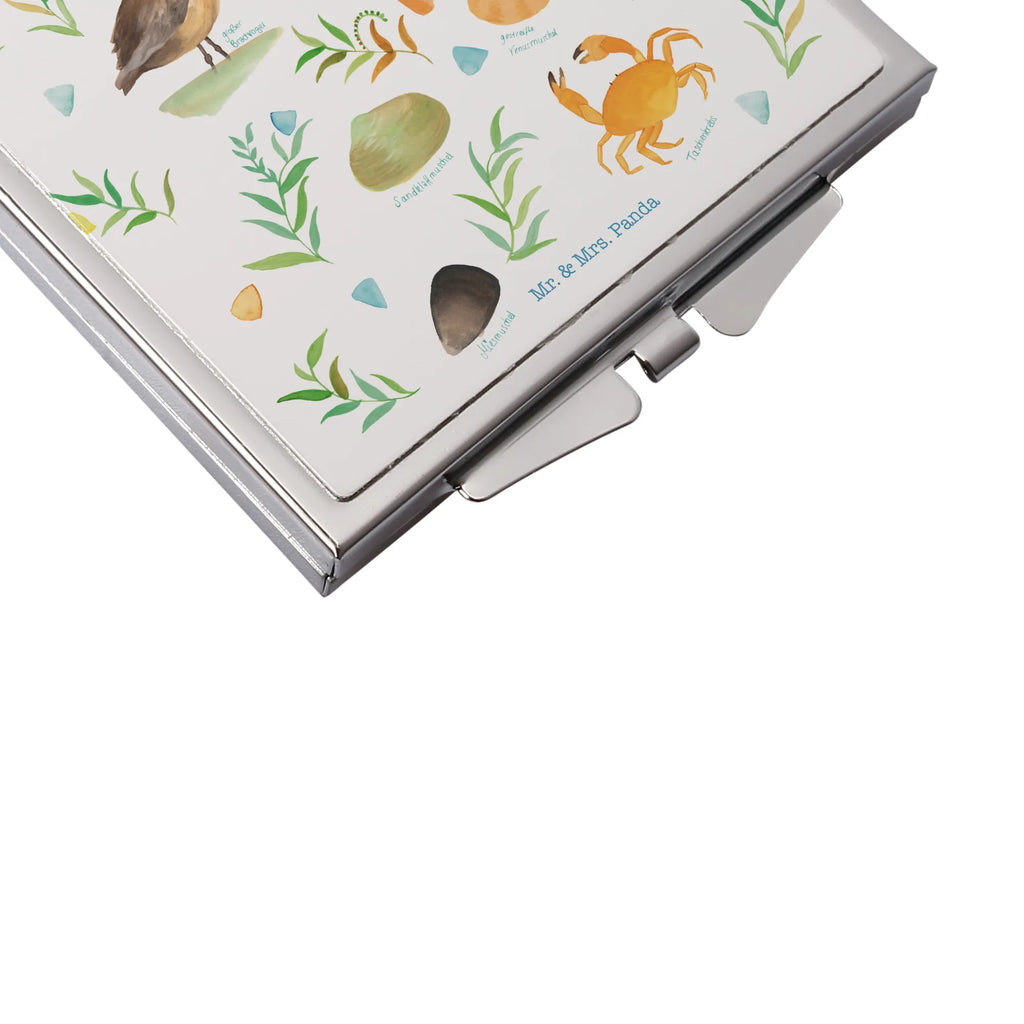 Kwadratowe lusterko do torebki Morze Wattowe Dekoracje kwiatowe, dekoracje wiosenne, dekoracje letnie, dekoracja, pozytywna wiadomość, miłośnik natury, na zewnątrz, natura, przygoda