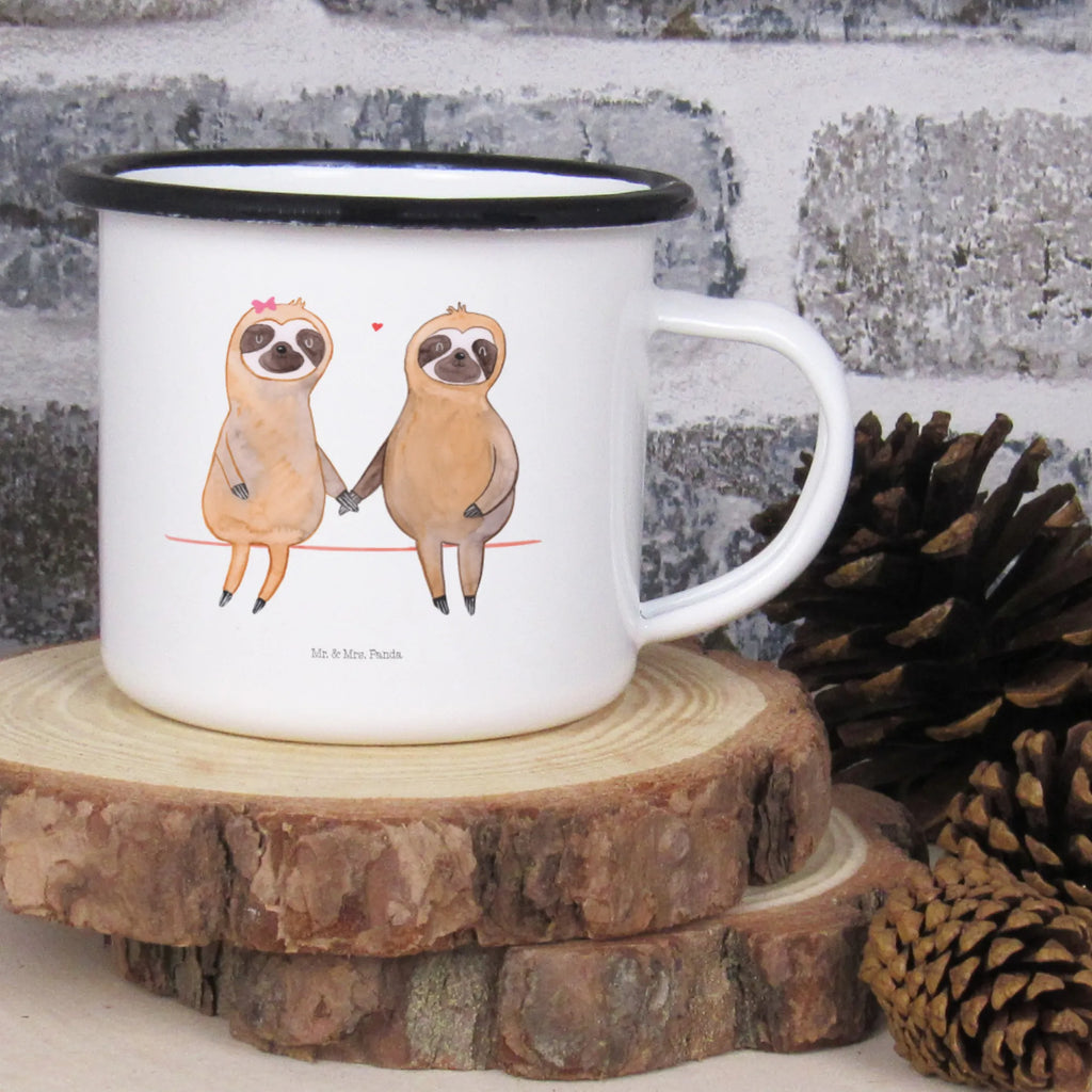 XL enamel cup sloth pair coffee cup, enamelled, camping mug, motif cup, metal cup, camping, drinking cup, cup printing, mug, unbreakable, coffee mug, XL Enamel cup, enamel look, decorative mug, outdoor cup, Sloth, sloth, trend animal, together, lovers, lazy, love, sloth love, relax, in love, sloth couple, engaged, favourite animal