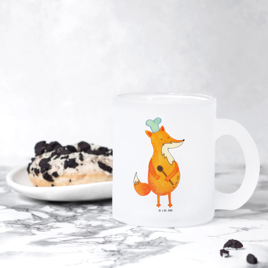Glass tea cup Fox A cook Tea cup, mug, tea glass, glass, tea, fox, foxes, forest wildlife, clever as a fox, animal lover, Slogan funny, Fox, Kitchen decoration, Chefs, Cook gift, Baker, Kitchen slogan, Party slogan, funny