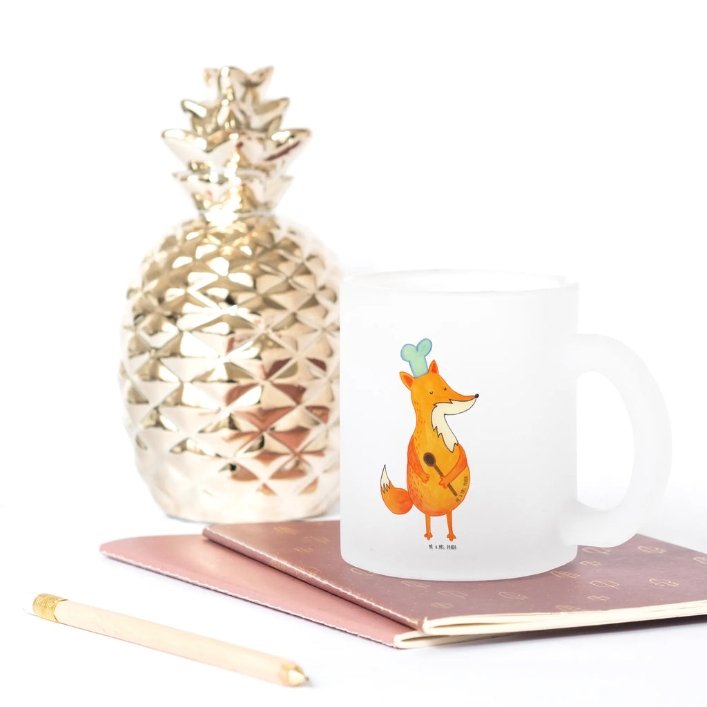 Glass tea cup Fox A cook Tea cup, mug, tea glass, glass, tea, fox, foxes, forest wildlife, clever as a fox, animal lover, Slogan funny, Fox, Kitchen decoration, Chefs, Cook gift, Baker, Kitchen slogan, Party slogan, funny