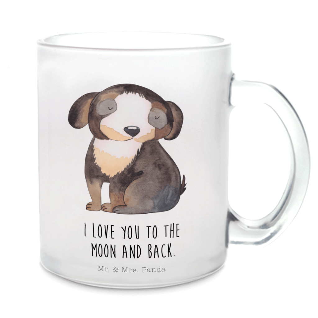 Teetasse Hund entspannt Teetasse, Teeglas, Teebecher, Tasse mit Henkel, Tasse, Glas Teetasse, Teetasse aus Glas, Hund, Hundemotiv, Haustier, Hunderasse, Tierliebhaber, Hundebesitzer, Sprüche, schwarzer Hund, Hundeliebe, Liebe, Hundeglück