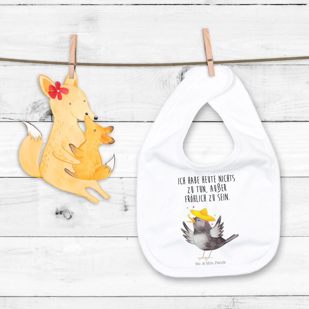 Bib Crow sombrero spit cloth, drool bib, baby shower, baby party, baby bib, toddler, small animals, cute, funny, cute animal motives, hand drawn, small world, funny sayings, good mood, happy, gifts, gift ideas, special gifts, animal lover, card, Be happy, Birds, Magpie, Saying positive, Motivation, Raven, Bird, Happiness Saying