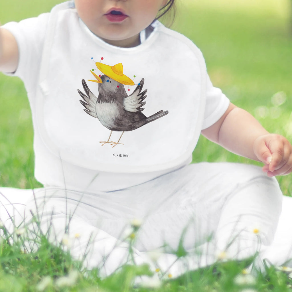 Bib Crow sombrero spit cloth, drool bib, baby shower, baby party, baby bib, toddler, small animals, cute, funny, cute animal motives, hand drawn, small world, funny sayings, good mood, happy, gifts, gift ideas, special gifts, animal lover, card, Be happy, Birds, Magpie, Saying positive, Motivation, Raven, Bird, Happiness Saying