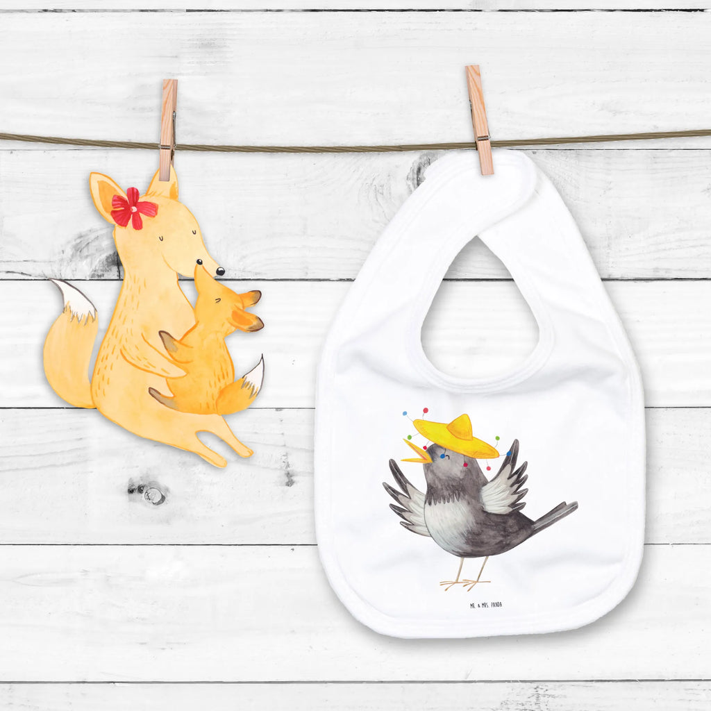 Bib Crow sombrero spit cloth, drool bib, baby shower, baby party, baby bib, toddler, small animals, cute, funny, cute animal motives, hand drawn, small world, funny sayings, good mood, happy, gifts, gift ideas, special gifts, animal lover, card, Be happy, Birds, Magpie, Saying positive, Motivation, Raven, Bird, Happiness Saying