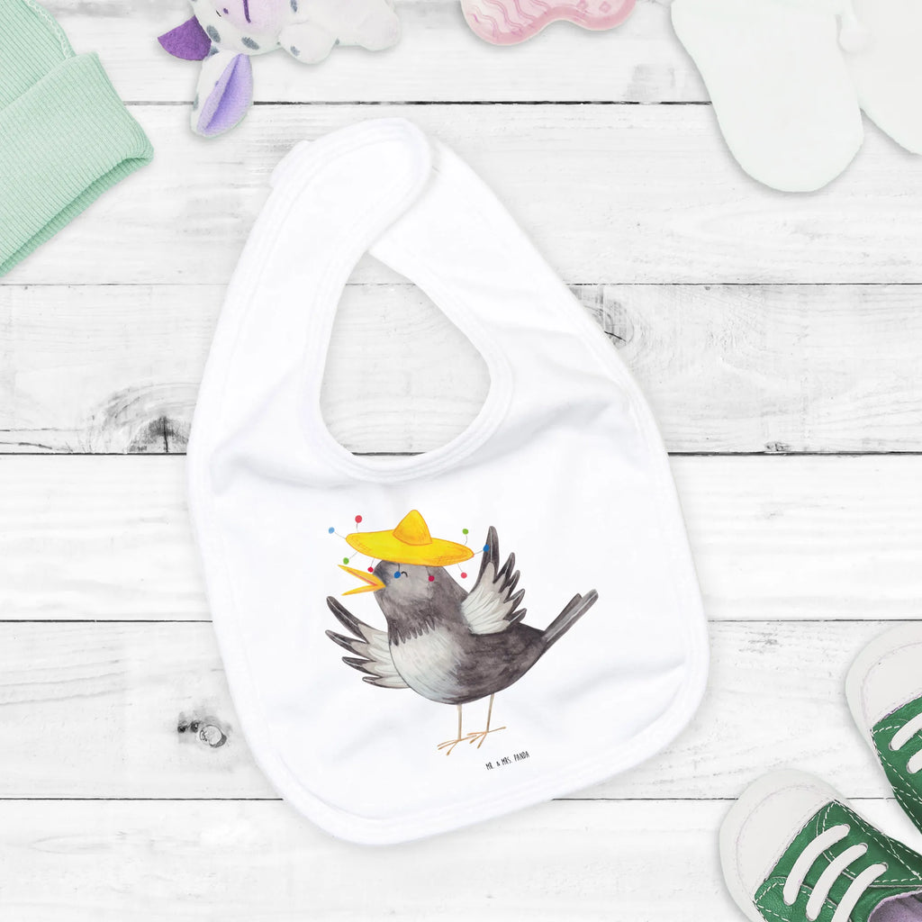 Bib Crow sombrero spit cloth, drool bib, baby shower, baby party, baby bib, toddler, small animals, cute, funny, cute animal motives, hand drawn, small world, funny sayings, good mood, happy, gifts, gift ideas, special gifts, animal lover, card, Be happy, Birds, Magpie, Saying positive, Motivation, Raven, Bird, Happiness Saying