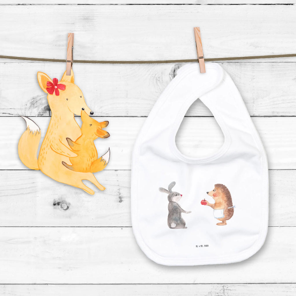 Bib Hare Hedgehog drool bib, baby shower, toddler, spit cloth, baby bib, baby party, small animals, cute, funny, cute animal motives, hand drawn, small world, funny sayings, good mood, happy, gifts, gift ideas, special gifts, animal lover, card, Hedgehog and hare, consolation, lovesickness gift, heartache, pain of separation, hare, love saying, Hedgehog, romantic saying