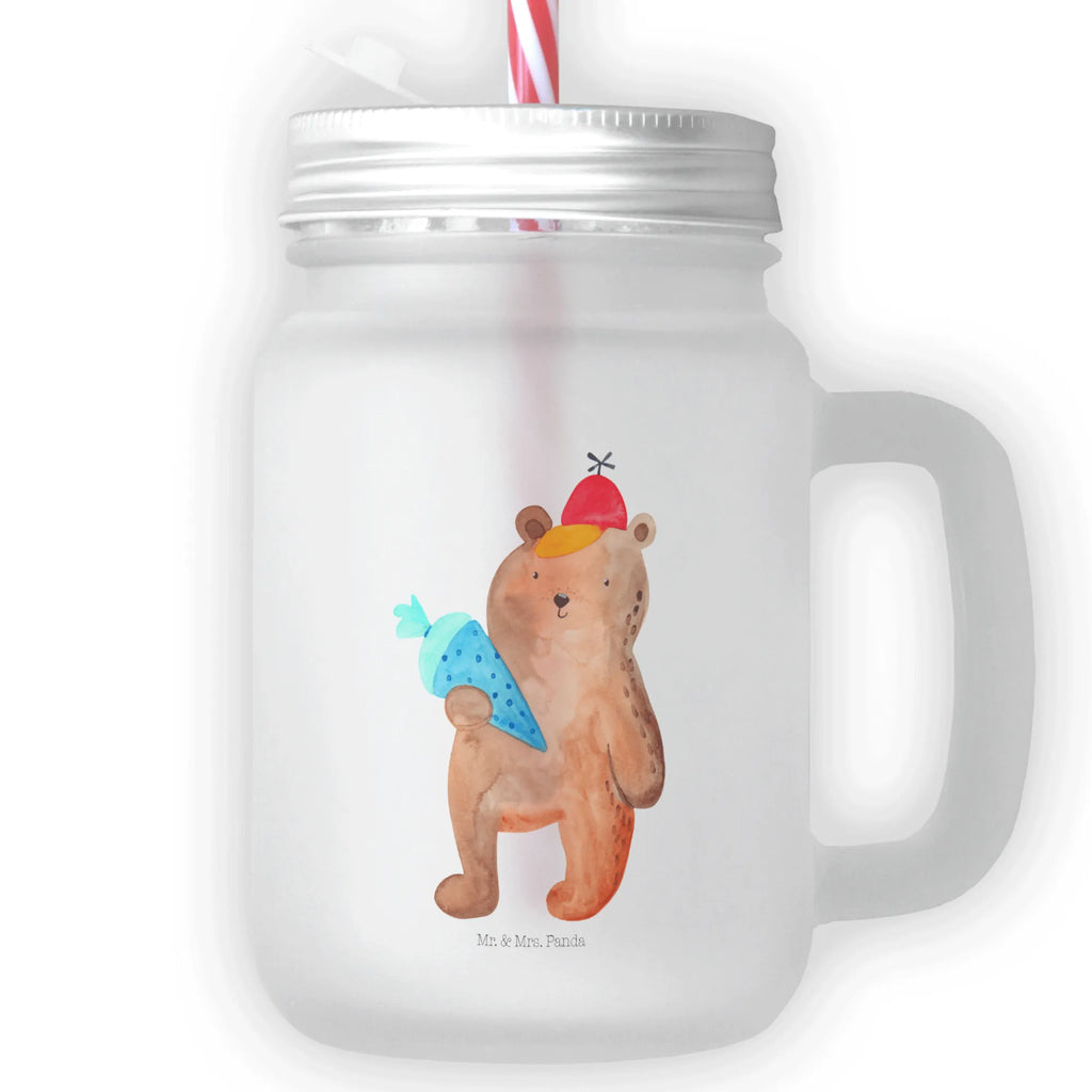 Szklanka Mason Jar Niedźwiedź Torebka szkolna Niedźwiedź, Miś, Pluszowy miś