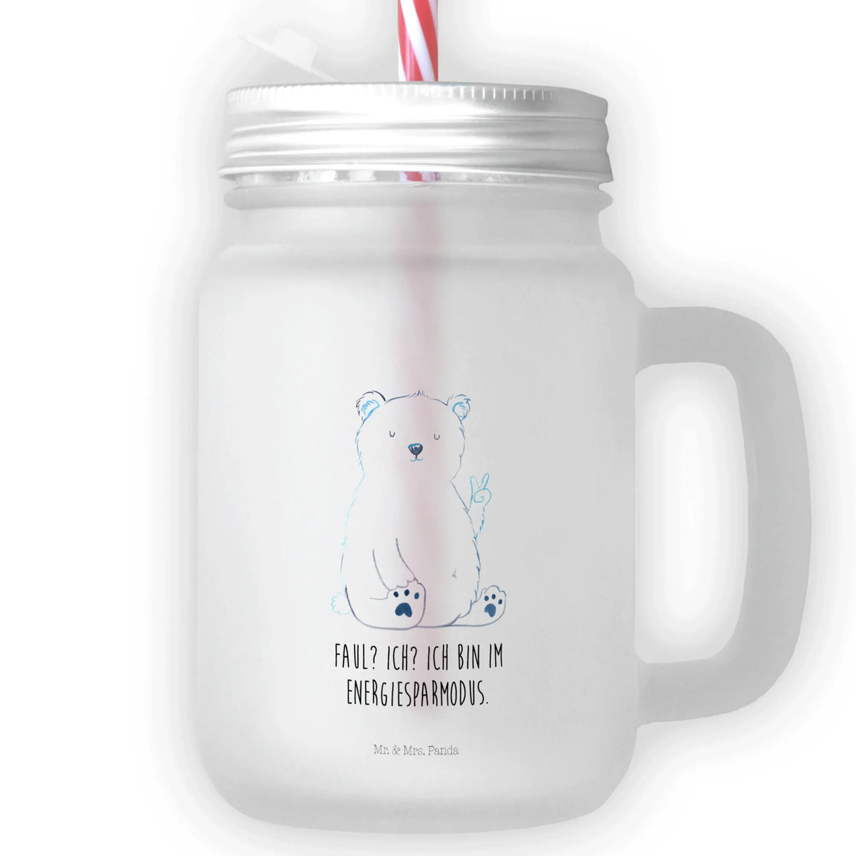 Szklanka Mason Jar Niedźwiedź polarny leniwy Niedźwiedź, Miś, Pluszowy miś