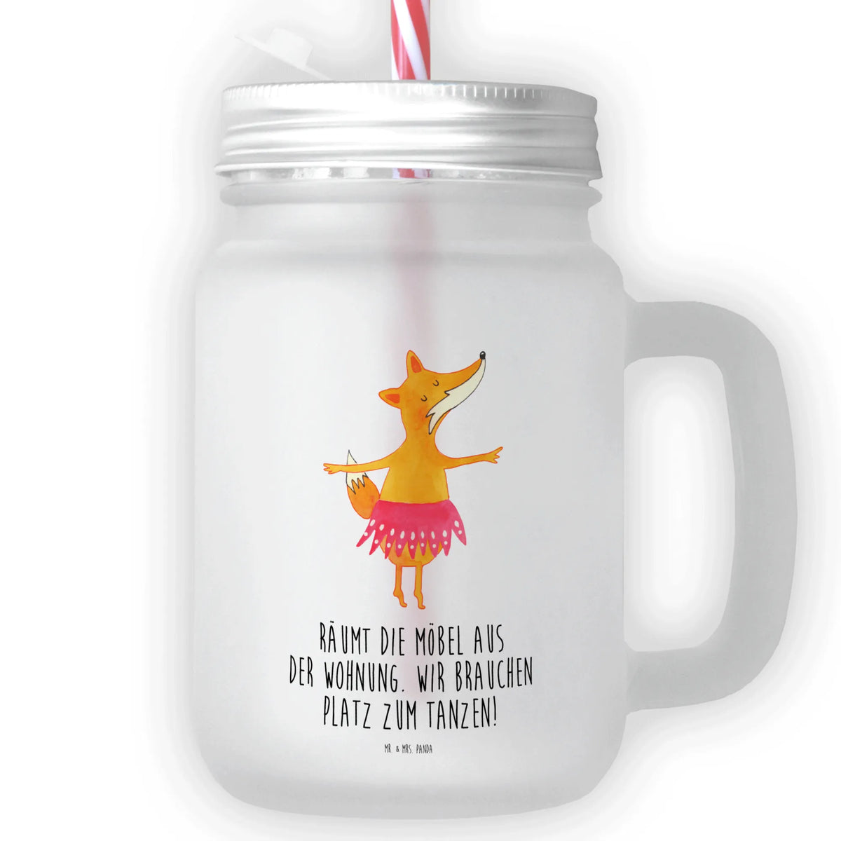 Mason jar drinking glass Fox ballerina animal lover, foxes, forest wildlife, clever as a fox, invitation, dancer, fox saying, ballet, vixen, dancing, birthday