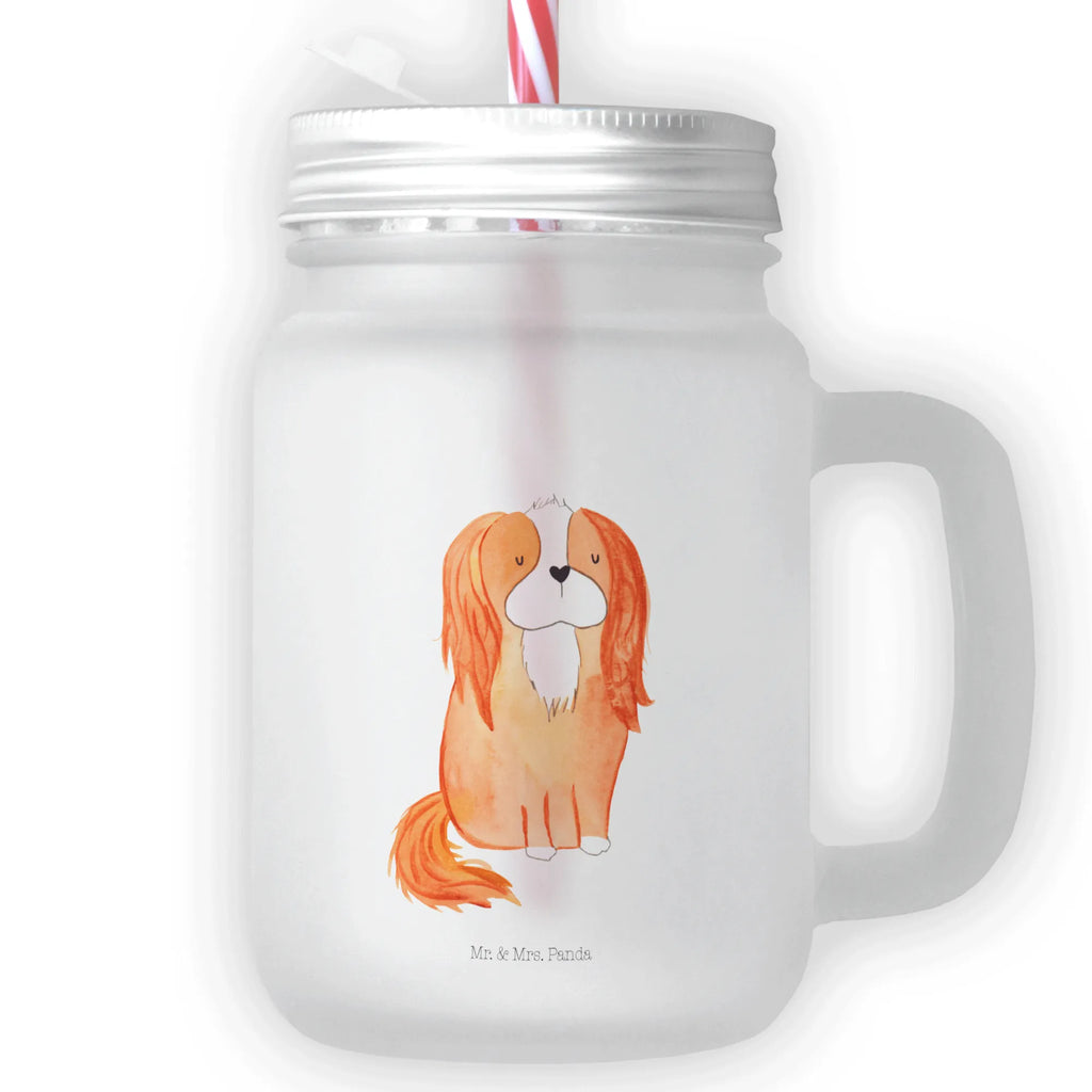 Szklanka Mason Jar pies Cavalier King Charles Spaniel Pies, motyw psa, zwierzę domowe, rasa psa, miłośnik zwierząt, właściciel psa, powiedzenia