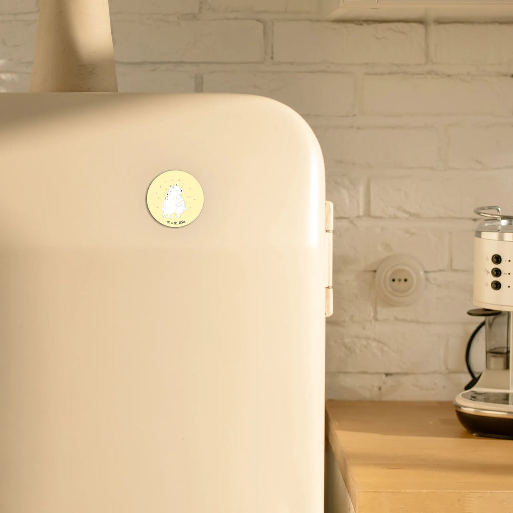 Round magnet Icebear Embrace Kühlschrank Dekoration, Dekomagnet, Souvenir Magnet, Notiz Magnet, Pinnwandmagnet, Kühlschrankmagnet, Motivmagnete, Whiteboard Magnet, Tiermotive, Gute Laune, lustige Sprüche, Tiere