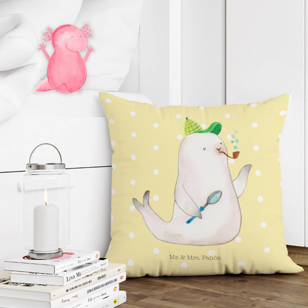 Cushion seal sherlock Kissen 40x40, Sofakissen, Kissen 40x40 Waschbar, Kopfkissen 40x40, Couchkissen, Kissenbezug 40x40, Sofakissen 40x40, Dekokissen, Dekokissen 40x40, Kissen, Kopfkissen, Kissenhülle 40x40, Zierkissen, sofakissen, sitzkissen, Kissenhülle, Kissenbezüge, Dekokissen Sofa, Motivkissen, Tiermotive, Gute Laune, lustige Sprüche, Tiere