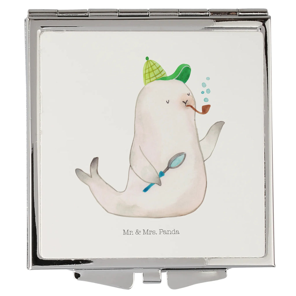 Kwadratowe lusterko do torebki foka Sherlock Reise Spiegel, Schminkspiegel Kompakt, Handspiegel Mit Hülle, Klappbarer Handspiegel, Deko Handspiegel, Handspiegel Für Damen, Tragbarer Spiegel, Spiegel Für Unterwegs, Spiegel Für Make-Up Tasche, Handspiegel Zum Mitnehmen, Taschen-Kosmetikspiegel, Vintage Kompaktspiegel, Kompaktspiegel, Spiegel Für Schminktasche, Handspiegel Geschenkidee, Design Taschenspiegel, Klappspiegel, Handtaschenspiegel, Kosmetikspiegel Klein, Silber, Runder Taschenspiegel, Taschenspiegel, Quadratischer Handspiegel, Schminkspiegel To Go, Mini Spiegel, Spiegel Für Handtasche, Klappbarer Taschenspiegel, Gute Laune, Tiermotive, Tiere, Lustige Sprüche