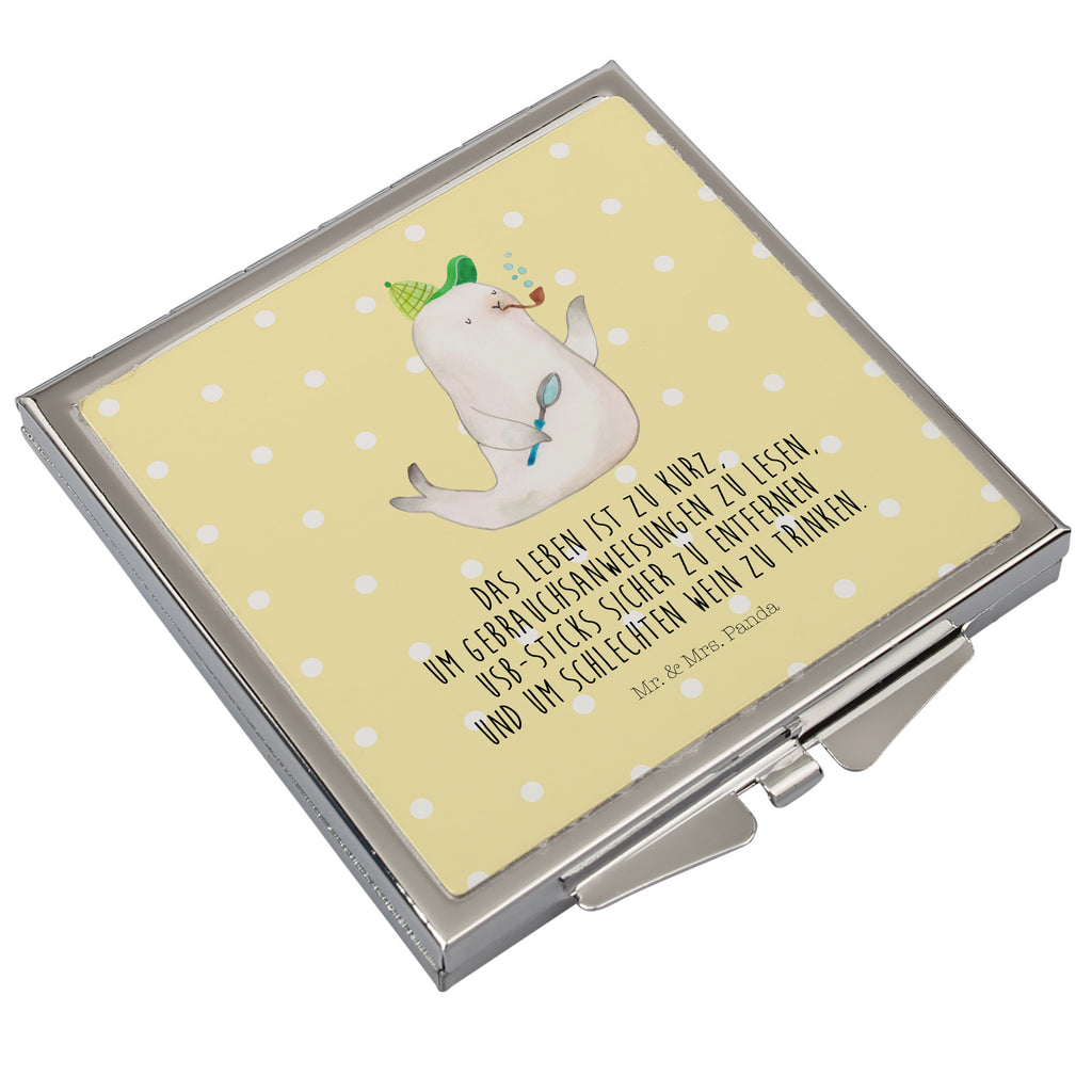 Kwadratowe lusterko do torebki foka Sherlock Reise Spiegel, Schminkspiegel Kompakt, Handspiegel Mit Hülle, Klappbarer Handspiegel, Deko Handspiegel, Handspiegel Für Damen, Tragbarer Spiegel, Spiegel Für Unterwegs, Spiegel Für Make-Up Tasche, Handspiegel Zum Mitnehmen, Taschen-Kosmetikspiegel, Vintage Kompaktspiegel, Kompaktspiegel, Spiegel Für Schminktasche, Handspiegel Geschenkidee, Design Taschenspiegel, Klappspiegel, Handtaschenspiegel, Kosmetikspiegel Klein, Silber, Runder Taschenspiegel, Taschenspiegel, Quadratischer Handspiegel, Schminkspiegel To Go, Mini Spiegel, Spiegel Für Handtasche, Klappbarer Taschenspiegel, Gute Laune, Tiermotive, Tiere, Lustige Sprüche