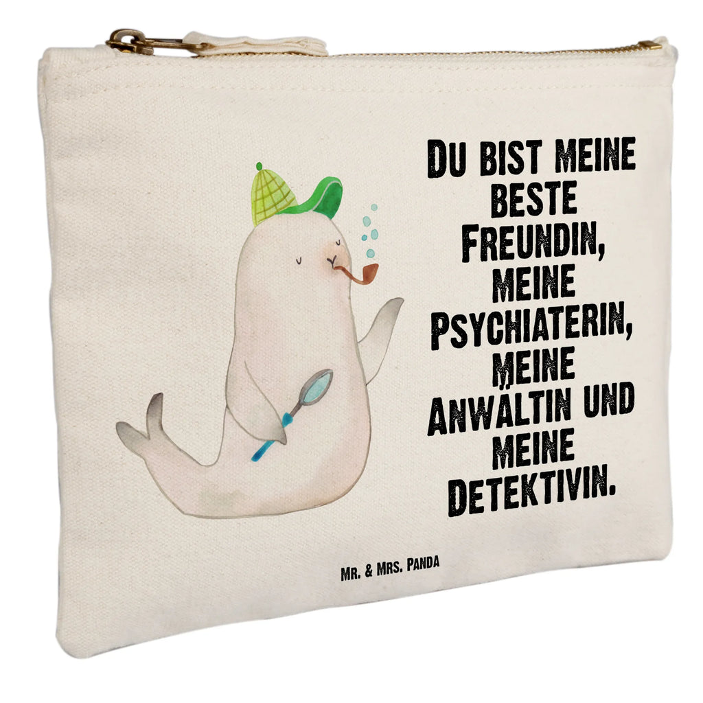 torebka na makijaż foka Sherlock Kosmetikbeutel, pinsel tasche, Kulturbeutel, beauty tasche, aufbewahrungstasche, Waschbeutel, Mäppchen, aufbewahrungsbeutel, utensilientasche, Federmappe, Schminktäschchen, Stiftemäppchen, kosmetiktäschchen, Kulturtasche, Etui, Waschtasche, Schminktasche, Kosmetiktasche, Schlampermäppchen, toiletry bag, pencil case, beauty case, Schminkbeutel, Gute Laune, Tiermotive, Lustige Sprüche, Tiere
