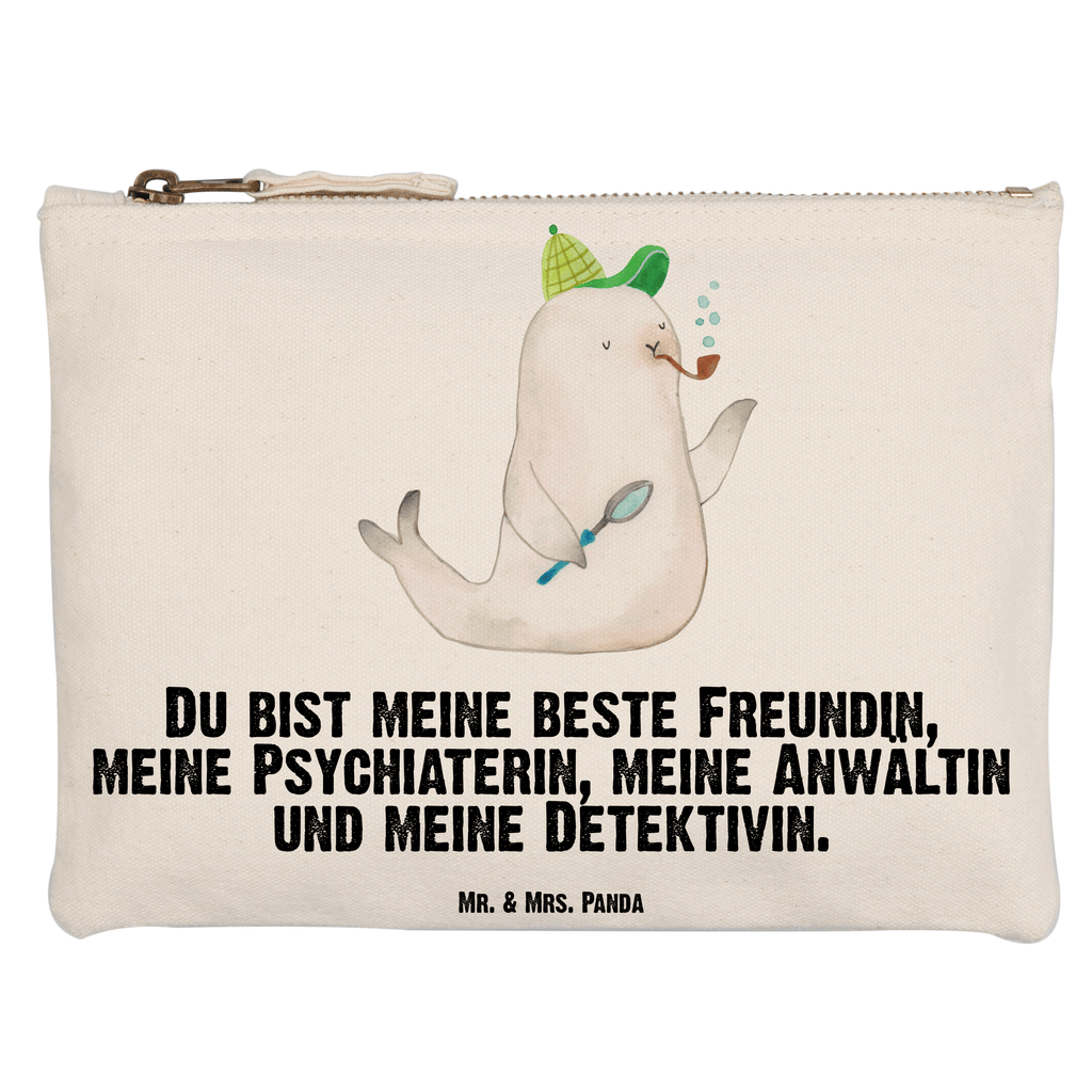 torebka na makijaż foka Sherlock Kosmetikbeutel, pinsel tasche, Kulturbeutel, beauty tasche, aufbewahrungstasche, Waschbeutel, Mäppchen, aufbewahrungsbeutel, utensilientasche, Federmappe, Schminktäschchen, Stiftemäppchen, kosmetiktäschchen, Kulturtasche, Etui, Waschtasche, Schminktasche, Kosmetiktasche, Schlampermäppchen, toiletry bag, pencil case, beauty case, Schminkbeutel, Gute Laune, Tiermotive, Lustige Sprüche, Tiere