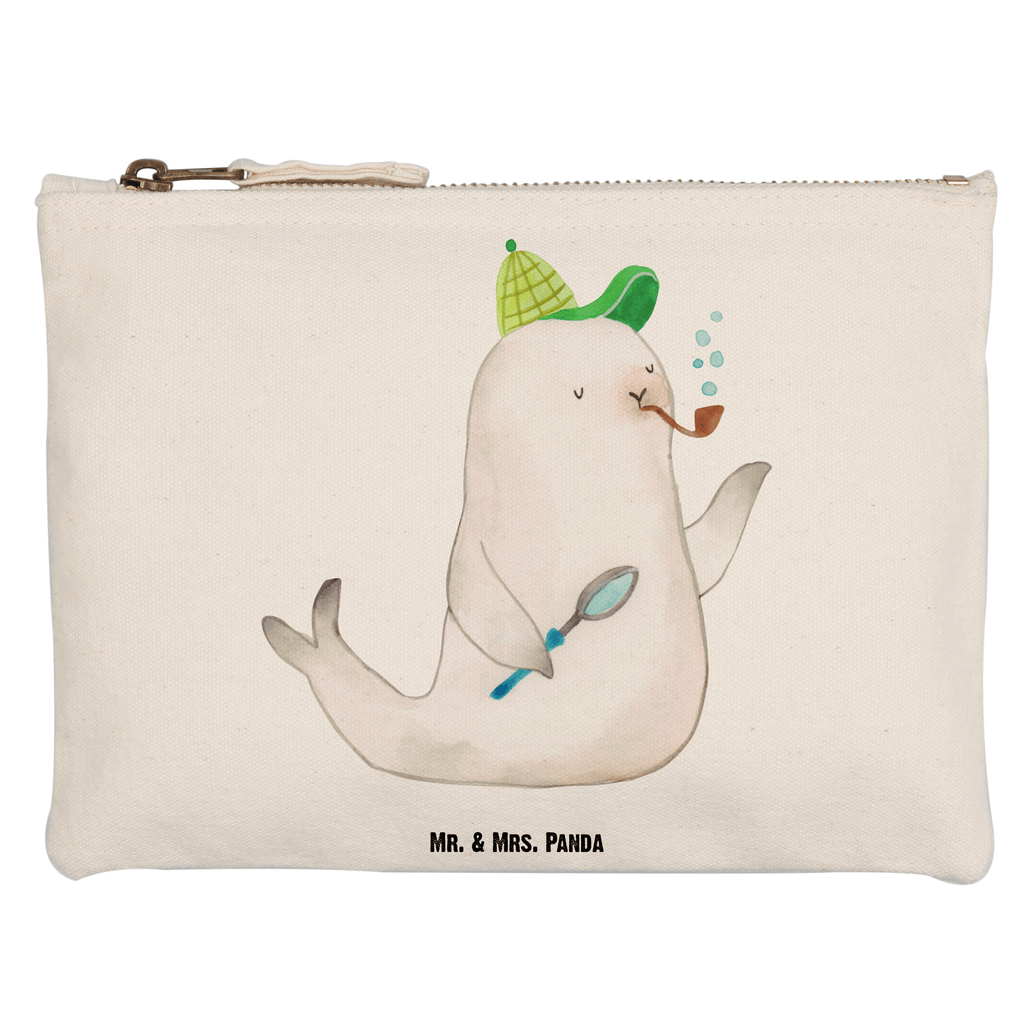 torebka na makijaż foka Sherlock Kosmetikbeutel, pinsel tasche, Kulturbeutel, beauty tasche, aufbewahrungstasche, Waschbeutel, Mäppchen, aufbewahrungsbeutel, utensilientasche, Federmappe, Schminktäschchen, Stiftemäppchen, kosmetiktäschchen, Kulturtasche, Etui, Waschtasche, Schminktasche, Kosmetiktasche, Schlampermäppchen, toiletry bag, pencil case, beauty case, Schminkbeutel, Gute Laune, Tiermotive, Lustige Sprüche, Tiere