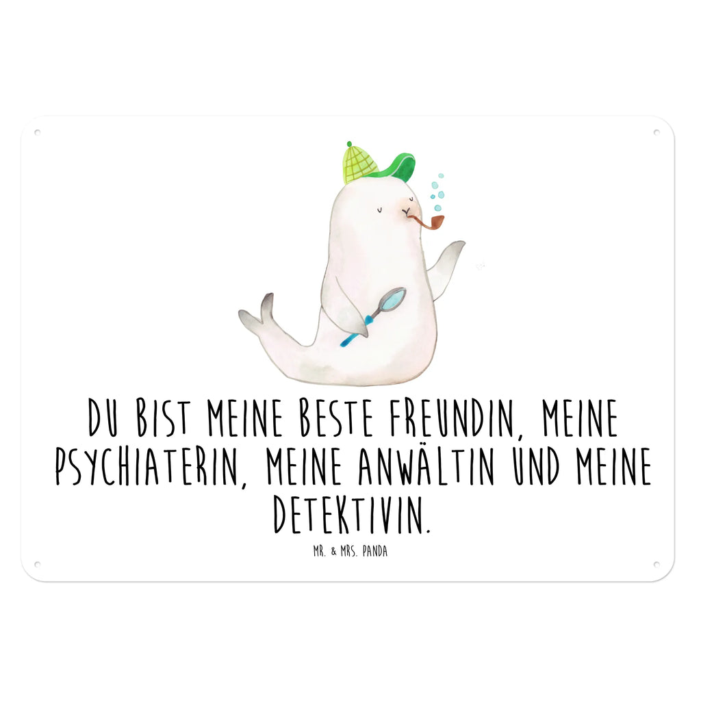 Blechschild Robbe Sherlock Blechschild Für Männer, Blechschild Küche, Türschild Metall, Dekoschild Metall, Wandschild Metall, Blechschild Groß, Blechschild Für Frauen, Blechschild Büro, Blechschild, Blechschild Zum Aufhängen, Tiere, Gute Laune, Tiermotive, Lustige Sprüche